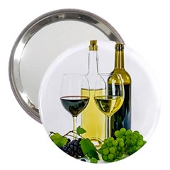 White Wine Red Wine The Bottle 3  Handbag Mirrors by BangZart