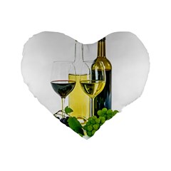 White Wine Red Wine The Bottle Standard 16  Premium Heart Shape Cushions by BangZart