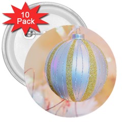 Sphere Tree White Gold Silver 3  Buttons (10 Pack)  by BangZart