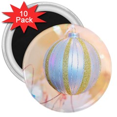 Sphere Tree White Gold Silver 3  Magnets (10 Pack)  by BangZart