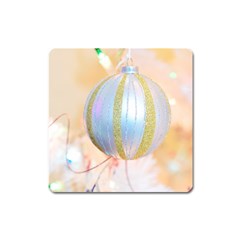 Sphere Tree White Gold Silver Square Magnet by BangZart