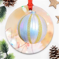 Sphere Tree White Gold Silver Round Ornament (two Sides) by BangZart