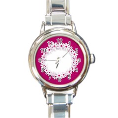 Photo Frame Transparent Background Round Italian Charm Watch by BangZart