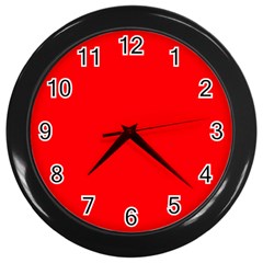 Solid Christmas Red Velvet Wall Clocks (black) by PodArtist