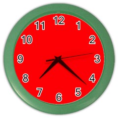 Solid Christmas Red Velvet Color Wall Clocks by PodArtist