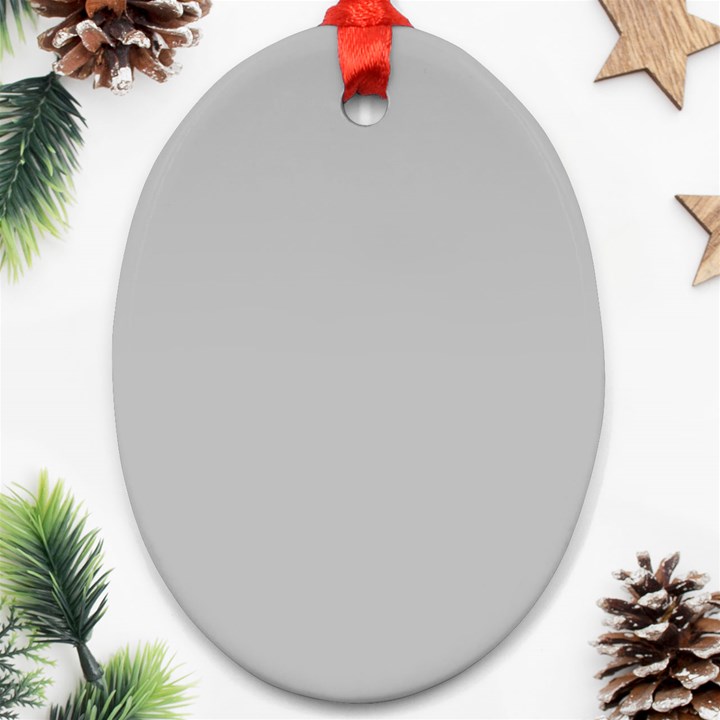 Solid Christmas Silver Oval Ornament (Two Sides)