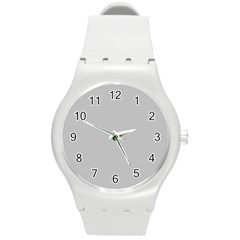 Solid Christmas Silver Round Plastic Sport Watch (m) by PodArtist