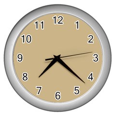 Solid Christmas Gold Wall Clocks (silver)  by PodArtist