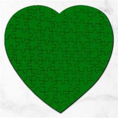 Solid Christmas Green Velvet Classic Colors Jigsaw Puzzle (heart) by PodArtist