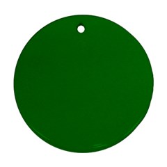 Solid Christmas Green Velvet Classic Colors Round Ornament (two Sides) by PodArtist