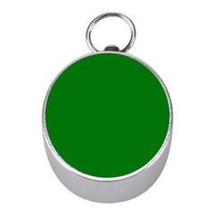 Solid Christmas Green Velvet Classic Colors Mini Silver Compasses by PodArtist