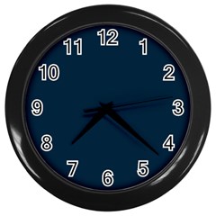 Solid Christmas Silent Night Blue Wall Clocks (black) by PodArtist