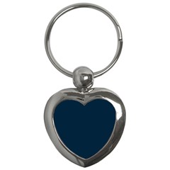 Solid Christmas Silent Night Blue Key Chains (heart)  by PodArtist