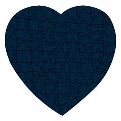 Solid Christmas Silent Night Blue Jigsaw Puzzle (heart) by PodArtist