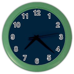 Solid Christmas Silent Night Blue Color Wall Clocks by PodArtist