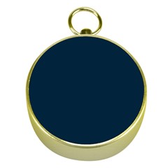 Solid Christmas Silent Night Blue Gold Compasses by PodArtist