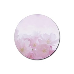 Pink Blossom Bloom Spring Romantic Rubber Round Coaster (4 Pack)  by BangZart