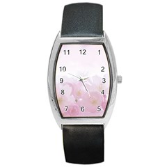 Pink Blossom Bloom Spring Romantic Barrel Style Metal Watch by BangZart