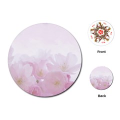 Pink Blossom Bloom Spring Romantic Playing Cards (round)  by BangZart