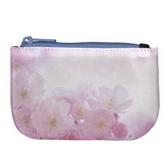 Pink Blossom Bloom Spring Romantic Large Coin Purse by BangZart