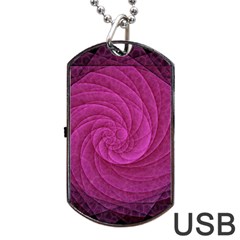 Purple Background Scrapbooking Abstract Dog Tag Usb Flash (two Sides) by BangZart