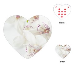 Orchids Flowers White Background Playing Cards (heart)  by BangZart