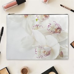 Orchids Flowers White Background Cosmetic Bag (xl)