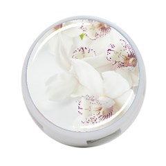 Orchids Flowers White Background 4-port Usb Hub (one Side) by BangZart