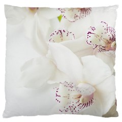 Orchids Flowers White Background Large Cushion Case (two Sides) by BangZart