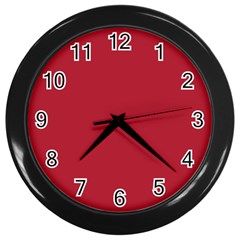 Usa Flag Red Blood Red Classic Solid Color  Wall Clocks (black) by PodArtist