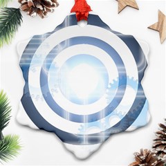 Center Centered Gears Visor Target Ornament (snowflake) by BangZart