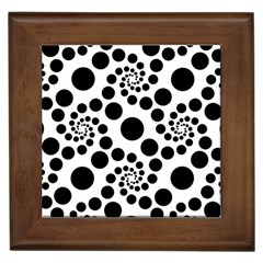 Dot Dots Round Black And White Framed Tiles by BangZart