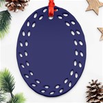 USA Flag Blue Royal Blue Deep Blue Oval Filigree Ornament (Two Sides) Front