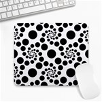 Dot Dots Round Black And White Large Mousepads Front