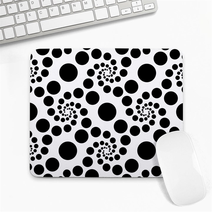 Dot Dots Round Black And White Large Mousepads