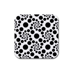 Dot Dots Round Black And White Rubber Square Coaster (4 Pack)  by BangZart