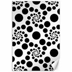 Dot Dots Round Black And White Canvas 12  x 18   11.88 x17.36  Canvas - 1