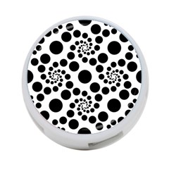 Dot Dots Round Black And White 4-port Usb Hub (one Side) by BangZart