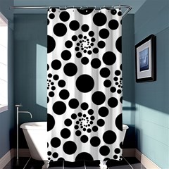 Dot Dots Round Black And White Shower Curtain 36  X 72  (stall)  by BangZart