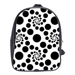 Dot Dots Round Black And White School Bags (xl)  by BangZart