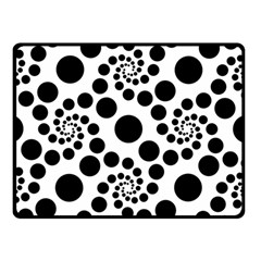 Dot Dots Round Black And White Double Sided Fleece Blanket (small)  by BangZart