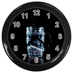 Glass Water Liquid Background Wall Clocks (black) by BangZart