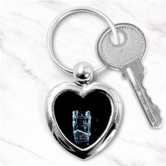 Glass Water Liquid Background Key Chains (heart)  by BangZart