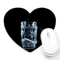 Glass Water Liquid Background Heart Mousepads by BangZart