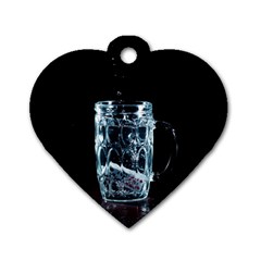 Glass Water Liquid Background Dog Tag Heart (one Side) by BangZart