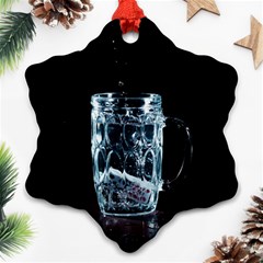 Glass Water Liquid Background Ornament (snowflake) by BangZart