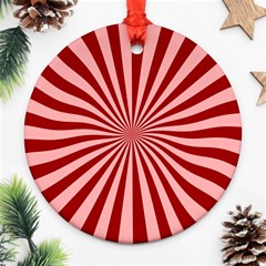 Sun Background Optics Channel Red Ornament (round) by BangZart