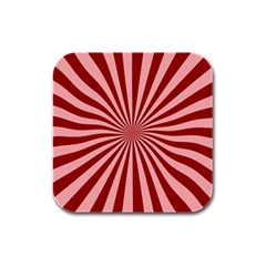 Sun Background Optics Channel Red Rubber Square Coaster (4 Pack)  by BangZart