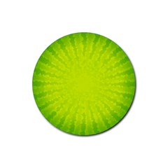 Radial Green Crystals Crystallize Rubber Coaster (round)  by BangZart