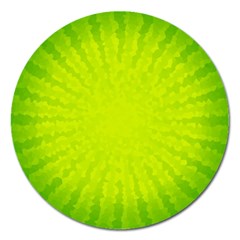 Radial Green Crystals Crystallize Magnet 5  (round) by BangZart